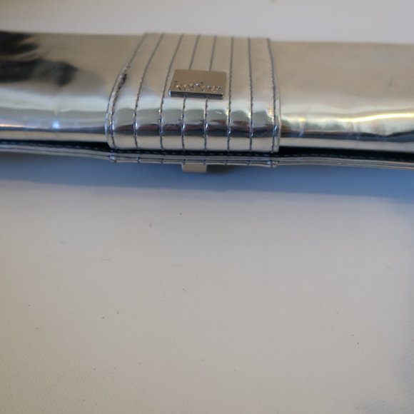 Womens Kooba Silver Chain Strap Leather Clutch Handbag * - Picture 10 of 16